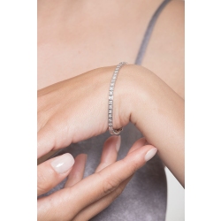 Pulsera de oro blanco 18k riviere de diamantes 3,3 mm. 2