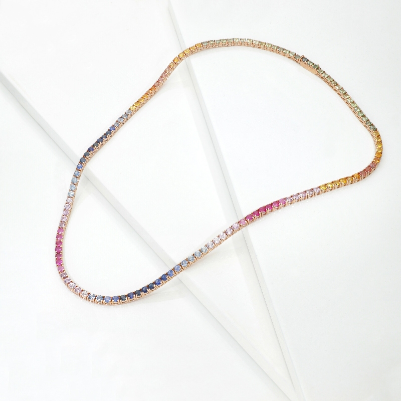 Collar tennis zafiros multicolor