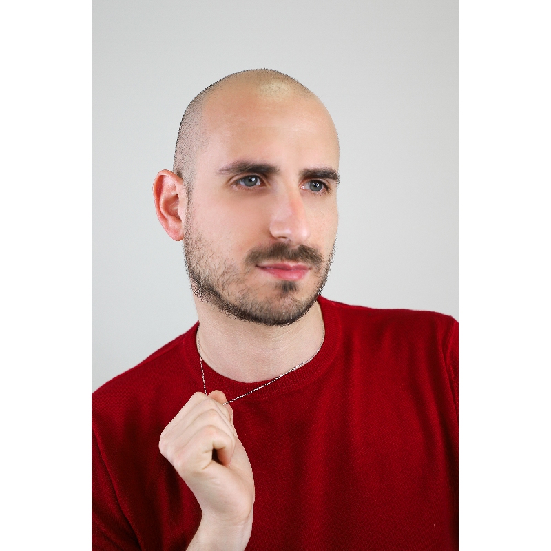 Cadena de oro blanco 18k con eslabones roló, 45 cm 