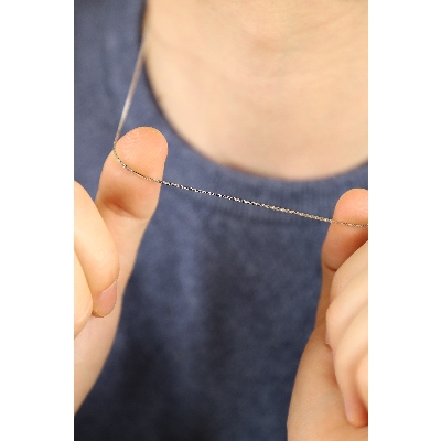 Cadena veneciana 50 cm oro blanco de 18 kilates 