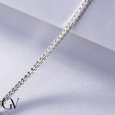 Pulsera de diamantes riviere oro blanco 18k 