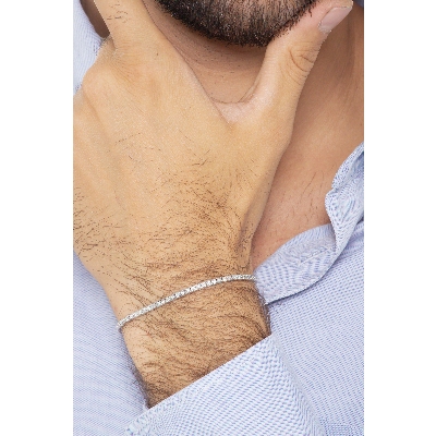 Pulsera de diamantes riviere oro blanco 18k 