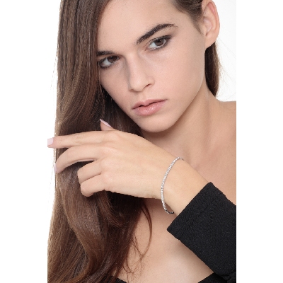 Pulsera de diamantes riviere oro blanco 18k 