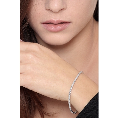 Pulsera de diamantes riviere oro blanco 18k 