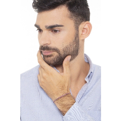 Pulsera Tennis en oro blanco de 18k con rubíes