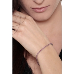 Pulsera Tennis en oro blanco de 18k con rubíes 2
