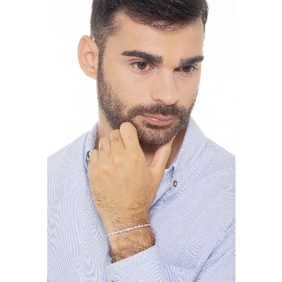 Pulsera riviere diamantes y oro blanco 18 kilates 