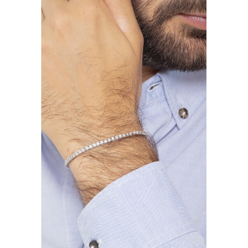 Pulsera riviere con diamantes en oro blanco 18kt Pulsera riviere con diamantes en oro blanco 18kt