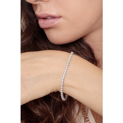 Pulsera riviere con diamantes en oro blanco 18kt