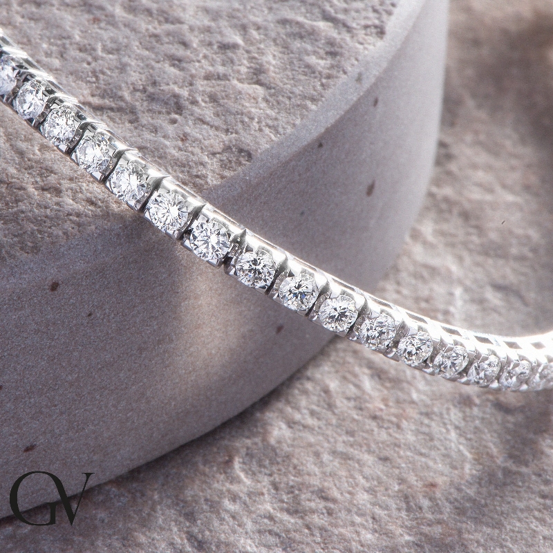 Pulsera tennis en oro blanco  18 kilates con diamantes  Pulsera tennis en oro blanco  18 kilates con diamantes