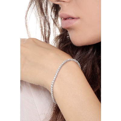 Pulsera riviere brillantes oro blanco 18 kilates 