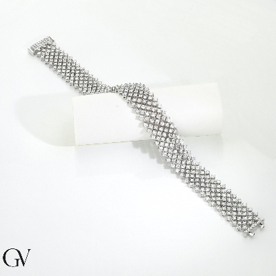  Brazalete fantasia en oro 750 con diamantes