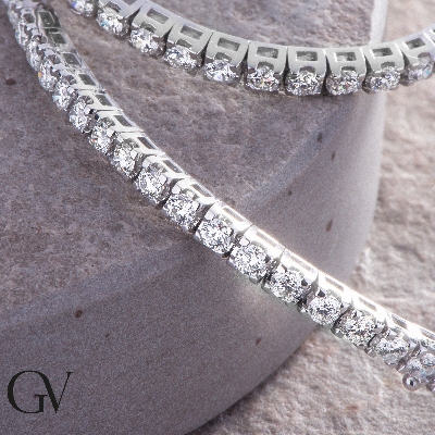 Pulsera riviere en oro blanco 750 con brillantes