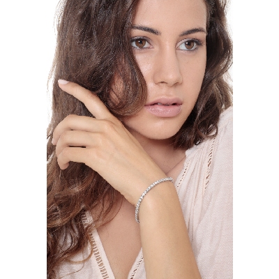 Pulsera riviere en oro blanco 750 con brillantes