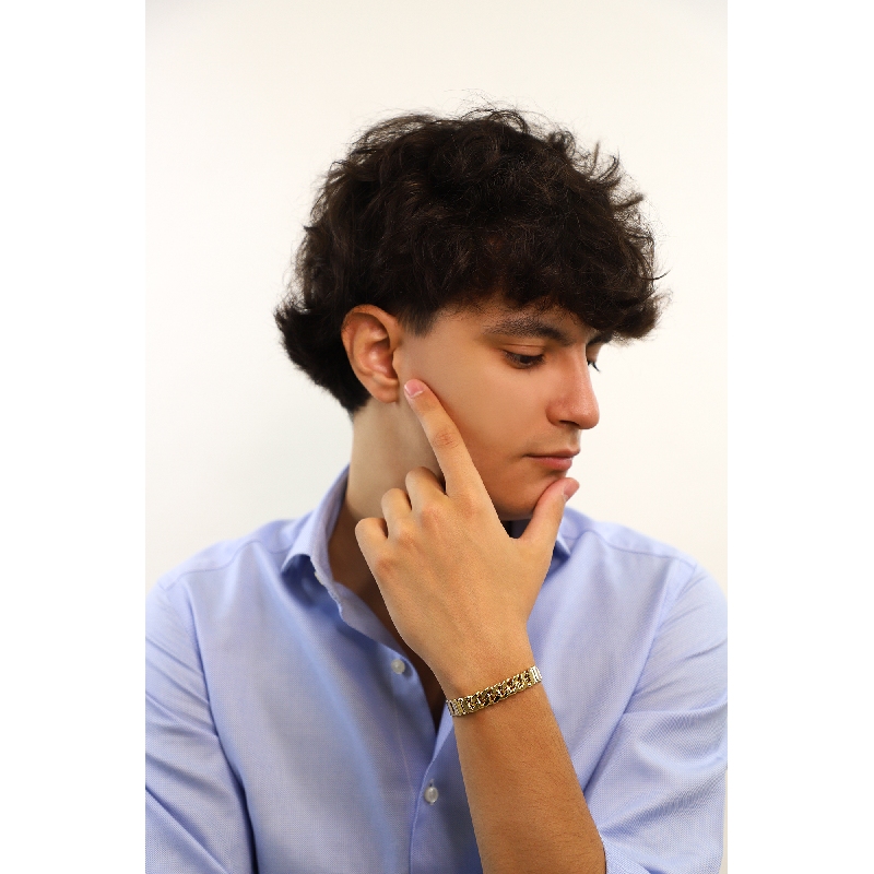 Pulsera en oro amarillo con eslabones 