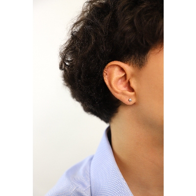 Pendientes en oro blanco de 18 kilates con circonita 