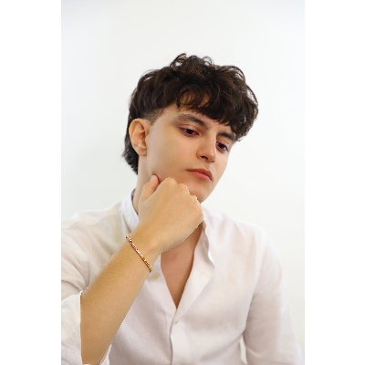 Pulsera riviera en oro amarillo 18 quilates con zafiros multicolores