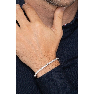 Pulsera diamantes riviere oro blanco 18 kilates 