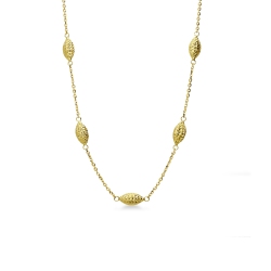 Collar en oro amarillo de 18 quilates con navettes godronadas