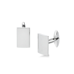 Gemelos rectangulares clásicos oro blanco de 18 kt