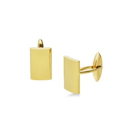 Gemelos rectangulares clásicos de oro amarillo de 18k