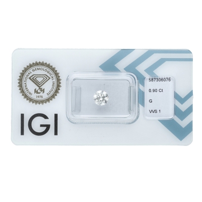Diamante certificado  IGI   CT 0,90   G   VVS 1