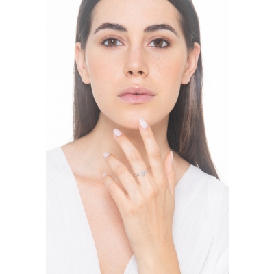 Anillo con diamante corte esmeralda 0,50 ct GIA en oro blanco 18k