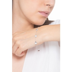 Pulsera en oro blanco 18ct con gotas y una de diamantes, 22 cm 2