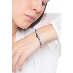 Brazalete fantasia en oro blanco 750 con zafiros azules y diamantes 2