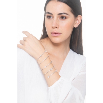 Brazalete muelle en oro blanco de 18k con diamantes