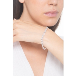 Brazalete en oro blanco 18k adornado con hojas de diamantes 2