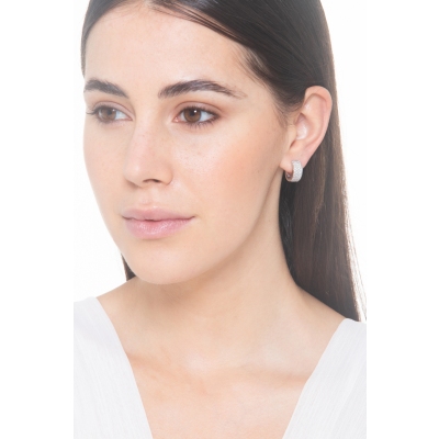 Pendientes de aro de oro blanco de 18 kilates con diamantes