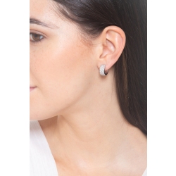 Pendientes de aro de oro blanco de 18 kilates con diamantes 2