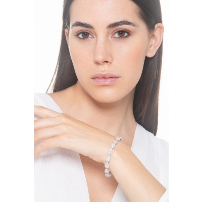 Brazalete en oro blanco 18k con diamantes