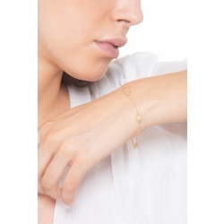 Pulsera de oro amarillo de 18 quilates con navettes estriadas 2
