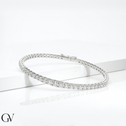 Pulsera semirrígida de oro blanco 750 con diamantes
