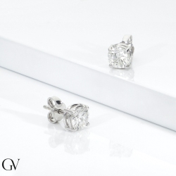 Pendientes con diamantes en oro blanco 18 quilates 2