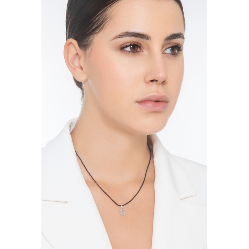 Colgante con inicial G mayúscula oro blanco 18 quilates  Colgante con inicial G mayúscula oro blanco 18 quilates