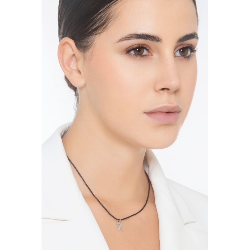 Colgante con la letra inicial X en mayúsculas oro blanco de 18k Colgante con la letra inicial X en mayúsculas oro blanco de 18k