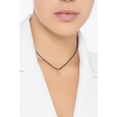 Colgante letra inicial B en oro amarillo de 18 quilates