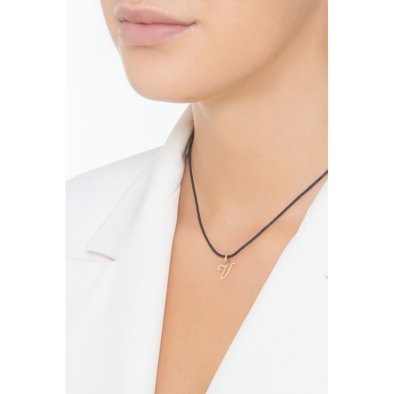 Colgante con inicial V oro amarillo 18 quilates