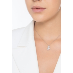 Collar en oro blanco de 18k con niño y diamantes 2