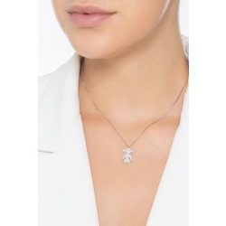 Collar en oro blanco de 18k con colgante niña y diamantes 2