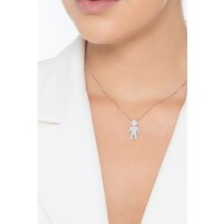 Collar en oro blanco 18k con niño en diamantes 2