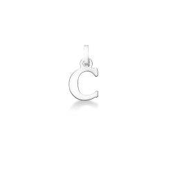 Colgante inicial C oro blanco 18 quilates