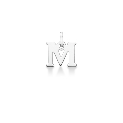 Colgante con inicial M oro blanco 18 quilates