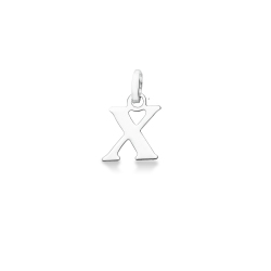 Colgante con la letra inicial X en mayúsculas oro blanco de 18k