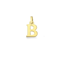 Colgante letra inicial B en oro amarillo de 18 quilates