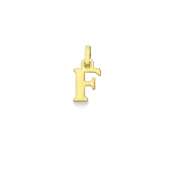 Colgante con la letra inicial F en oro amarillo 18 quilates