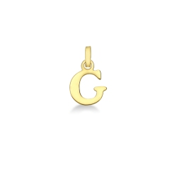 Colgante con la letra inicial G en oro amarillo 18 quilates